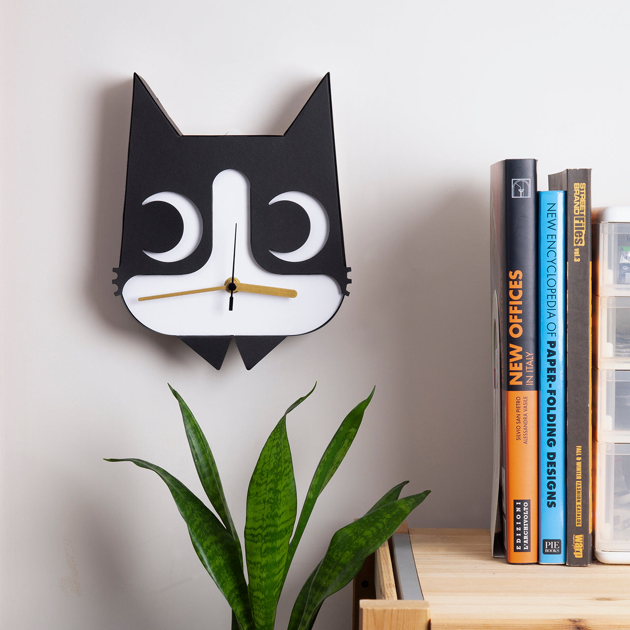 Tuxedo Cat Wall Clock