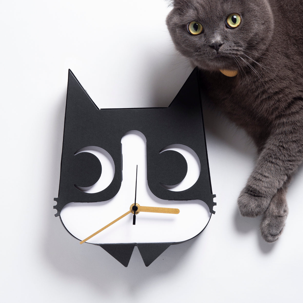 Tuxedo Cat Wall Clock